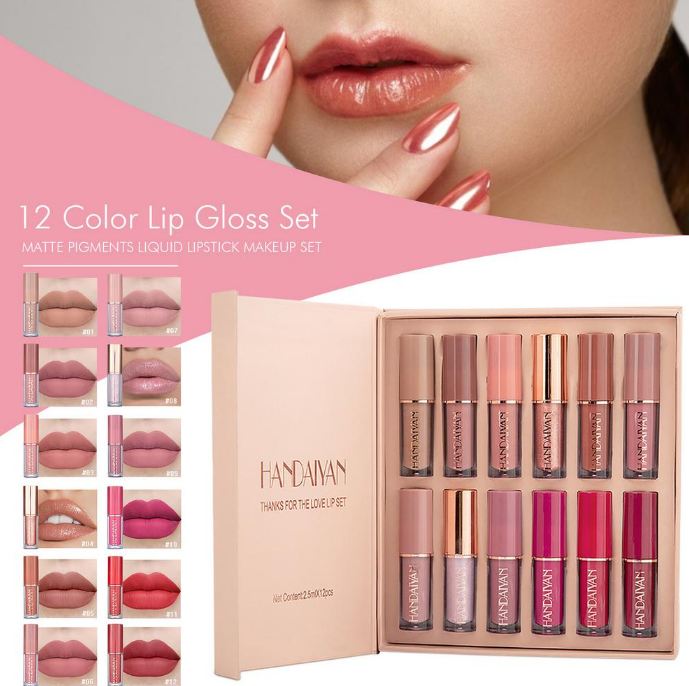 Handaiyan Matte Liquid Lipstick - 12 Pcs Set