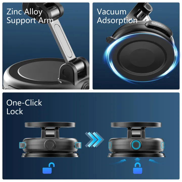 High Quality Vaccum Megentic Car holder Mount 360 Rotation Stand.